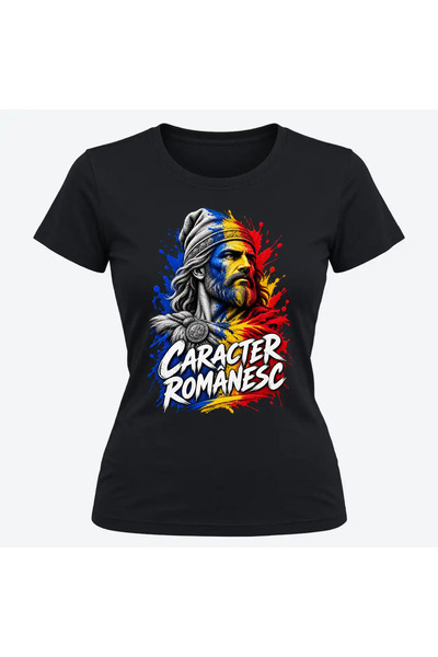 Malfini Tricou personalizat "Tricolor – Caracter romanesc", Negru, Dama, Bumb...