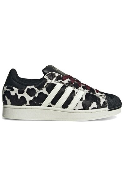 adidas Superstar II Γυναικείο με σχέδιο αγελάδας, μαύρο, υπόλευκο