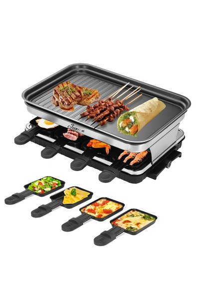 GENERAL Raclette Grill, Electric Grill 1300W, Electric BBQ Grills with Non St...