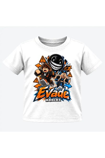 Malfini Προσαρμοσμένο t-shirt «Roblox – Evade», Λευκό, Παιδικό, 100% βαμβάκι,