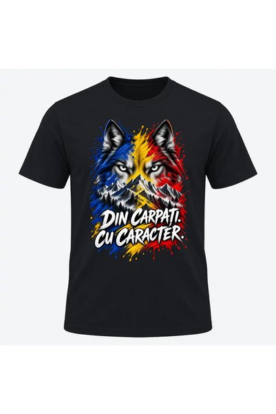 Malfini Tricou personalizat "Tricolor – Din Carpati", Negru, Barbat, Bumbac 1...
