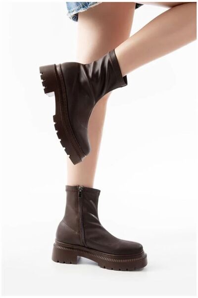 Nur store Çanta Women's Zippered Stretch Casual Winter City Boots · Color: Br...