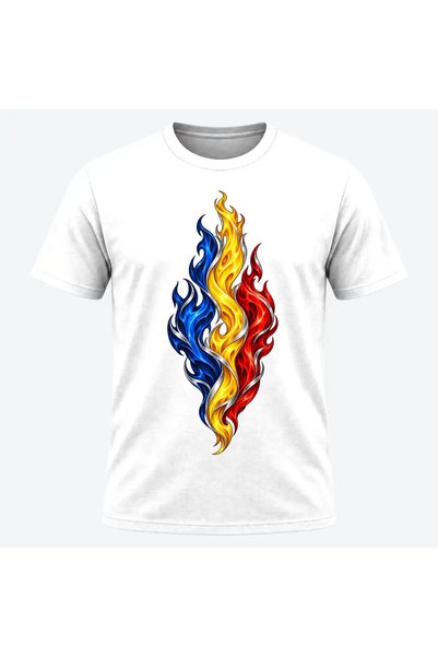 Malfini Tricou personalizat "Tricolor – Flacara Romaniei", Alb, Barbat, Bumba...