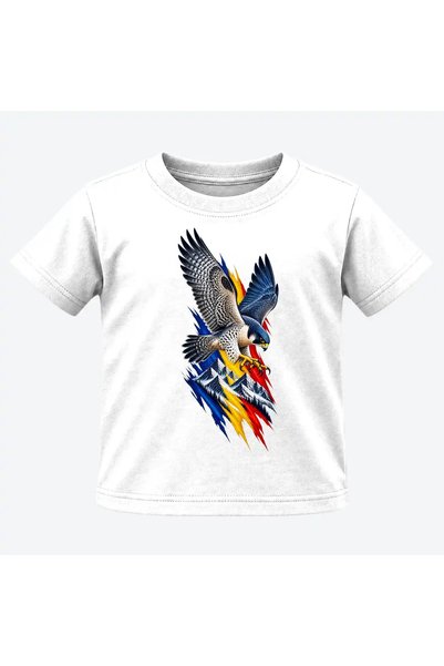 Malfini Tricou personalizat "Tricolor – Zbor peste Carpati", Alb, Copil, Bumb...