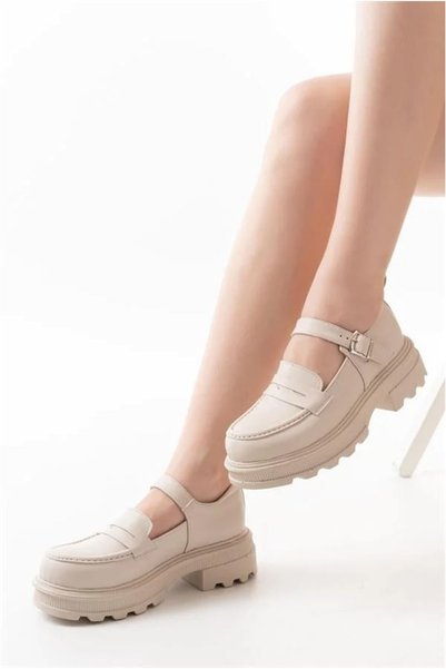 Nur store Çanta Women's High-Top Suede-Soled City Loafer Shoes · Color: Nude ...