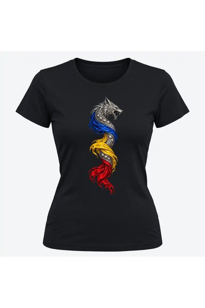 Malfini Tricou personalizat "Tricolor – Strajerul Carpatilor", Negru, Dama, B...