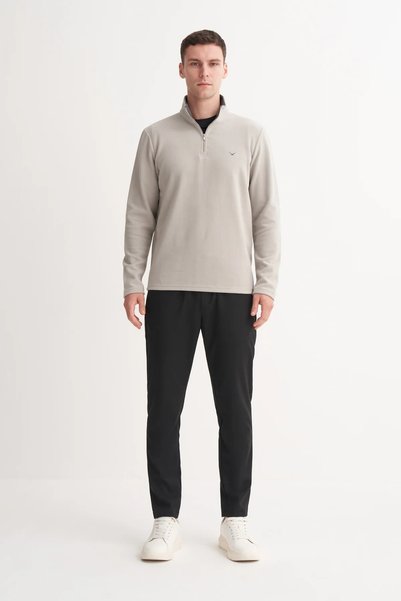 Cazador Slim Fit Thick Collar Half-Zip Thessaloniki Sweatshirt Caz 56430