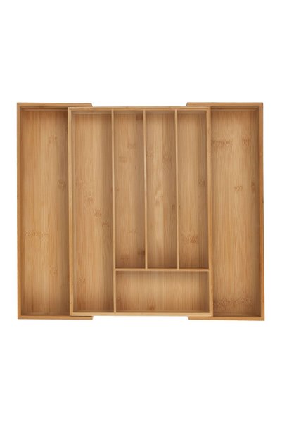 Relaxdays Tavă extensibilă pentru tacâmuri, bambus, 6x50x5 cm