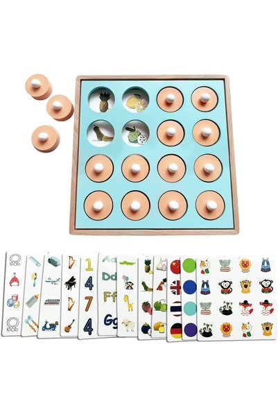KASTWAVE Wooden Match Chess Board Game for Kids, Educational Memory Matching ...