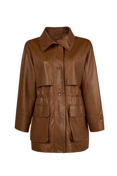 Derimod Sienna Kadın Kahverengi Oversize Deri Kaban 26WGD57198S