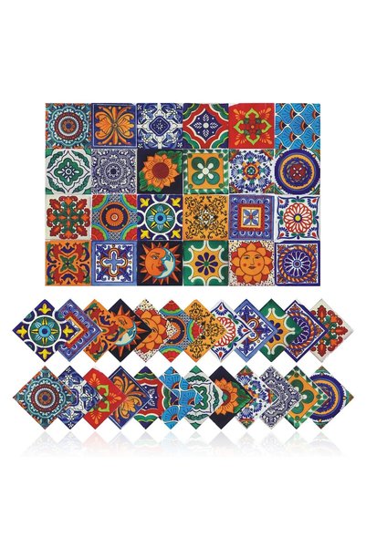 JOYZZZ Tile Stickers, 24 Count 10x10cm PVC Wall Stickers for Kitchen Backspla...