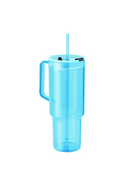 JOY CREATIVE Cana de voiaj Joy Creative, 1200 ml, Albastru transparent, Plast...