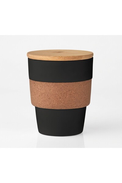 JOY CREATIVE travel mug, Bamboo, 300 ml, Black