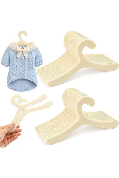TERRIFI 30 Pieces Dog Clothes Hangers,Baby Hangers, 7.5 Inch Plastic Pet Clot...