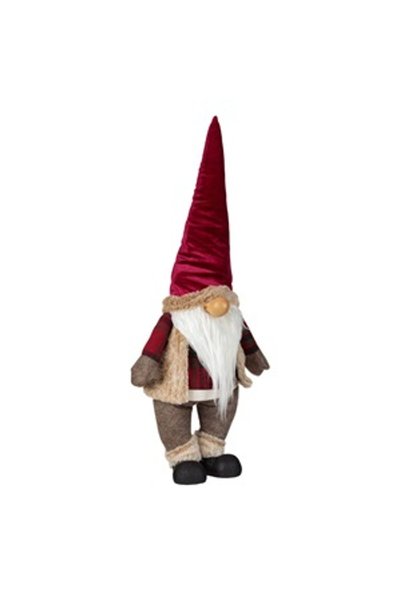 DD SHOP Figurina Decorativa de Craciun Gnome Bej Blana Bordo Caciula Catifela...