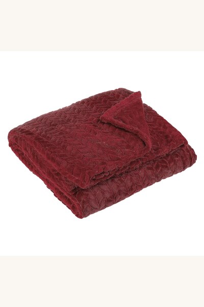 Comerivo Patura calda bordo cu model reliefat pentru fotoliu sau canapea, 160...