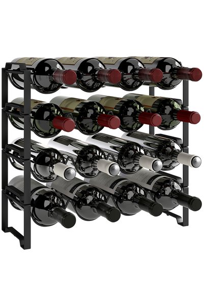 Generic Brand Suport de vinuri cu 4 niveluri, unitate independentă pentru 16 ...