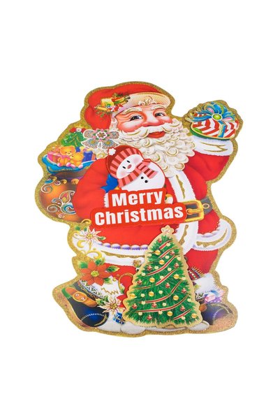 DD SHOP Autocolant Decorativ de Craciun 3D Mos Craciun Sac cu Cadouri Brad 40...