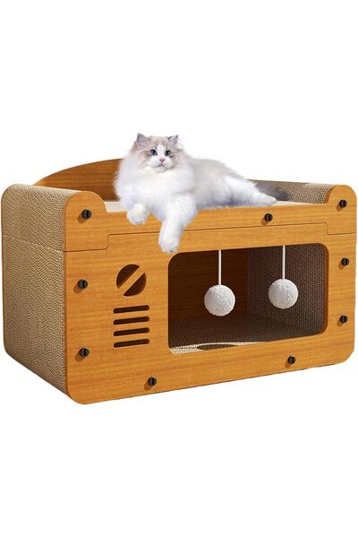 Amıgurumiadası UMia Cat Scratcher House,Cat Scratches Bed, Pet Scratcher Loun...