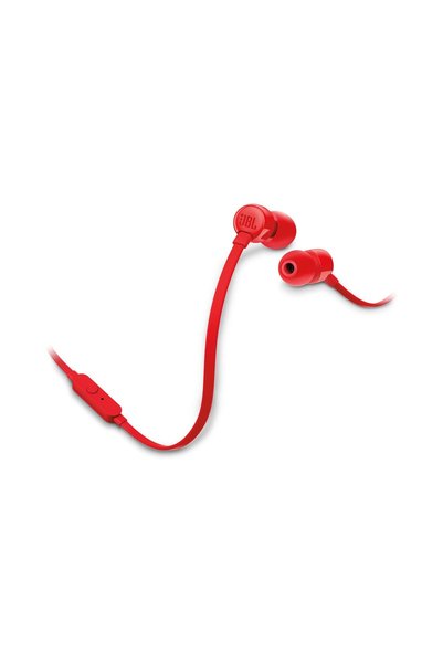 HARMANETİ JBL Tune 110 JBLT110RED Wired In-Ear Headphones with Mic, Red