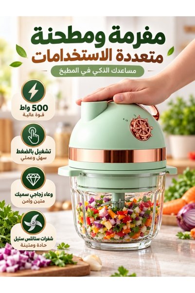 Kijarda 500W Multifunctional Electric Food Chopper & Meat Grinder with Glass ...