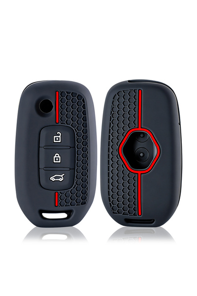Choice Red Line New Silicone Key Case Car Key Cover for Renault Kwid 2023 Tra...