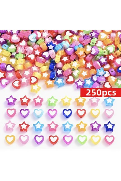 Choice mixed styles 250pcs acrylic beads 250pcs 8mm Acrylic Beads Double-Laye...
