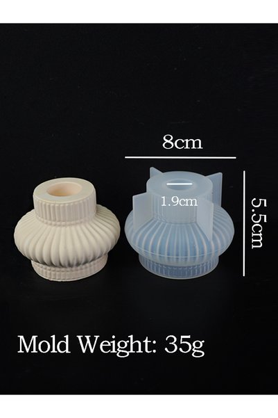 Choice 03 Geometry Stripe Candlestick Silicone Mold DIY Round Lantern Candle ...
