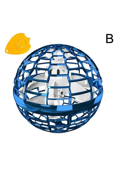 Choice كرة طائرة جديدة زرقاء مع إضاءة LED، لعبة طائرة سحرية تدور تلقائيًا، كر...