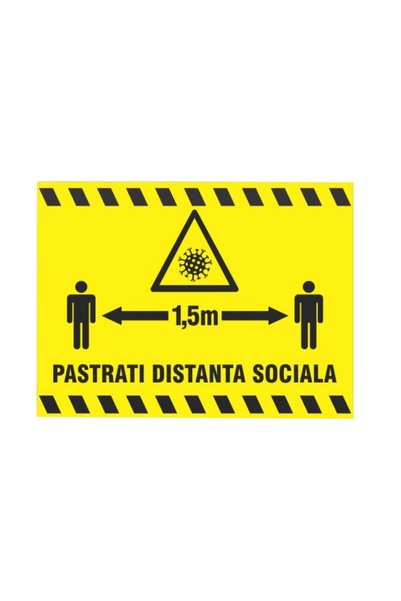 ShopPrint Indicator Pastrati distanta sociala 1.5 m, PVC, 20 x 30 cm