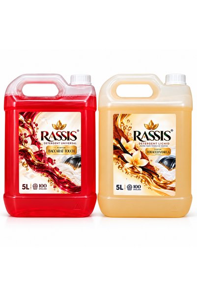 RASSIS Set 2 x Detergent Lichid pentru Rufe, 10 L, 200 Spălări, Parfum Baccar...
