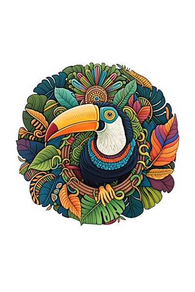 Choice M110-A4 Unique Toucan Wooden Puzzle: Irregular Animal Pattern Jigsaw, ...