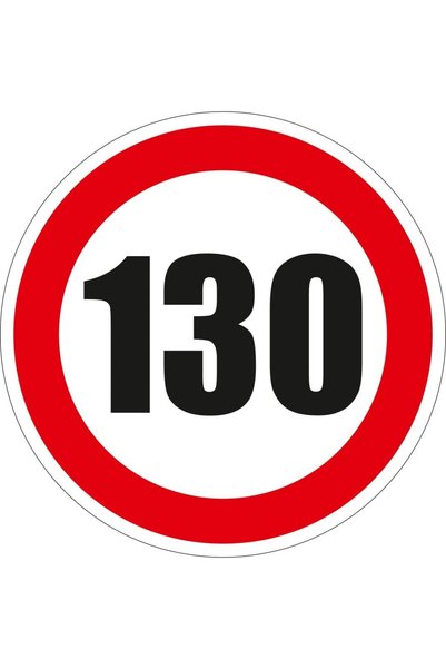 ShopPrint Semn Indicator Limitare viteza 130, autocolant, diametru 12 cm