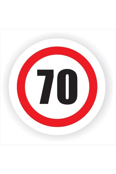 ShopPrint Semn Indicator Limitare viteza 70, autocolant, diametru 12 cm