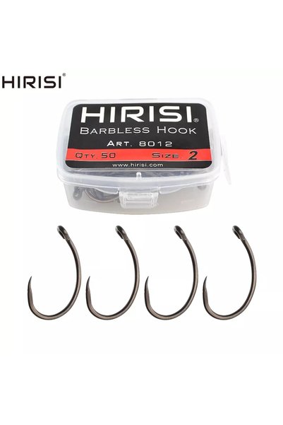 HIRISI 100pcs Size 6 50pcs Coating High Carbon Stainless Steel Barbless Hooks...