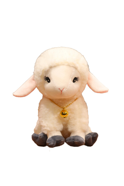 Choice 25cm WHITE Cute Bell Necklace Sheep Long Ear Sitting Stuffed Animal We...