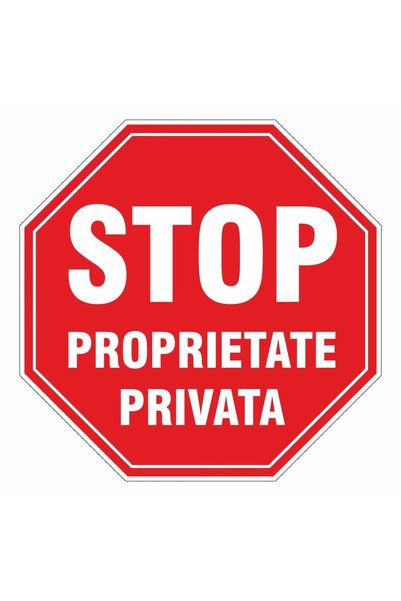 ShopPrint Semn Indicator Stop proprietate privata, PVC, 37 cm