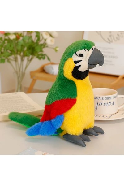 Choice 24cm green yellow Printing Parrot Plush Toys Vivid Lifelike Stuffd Par...