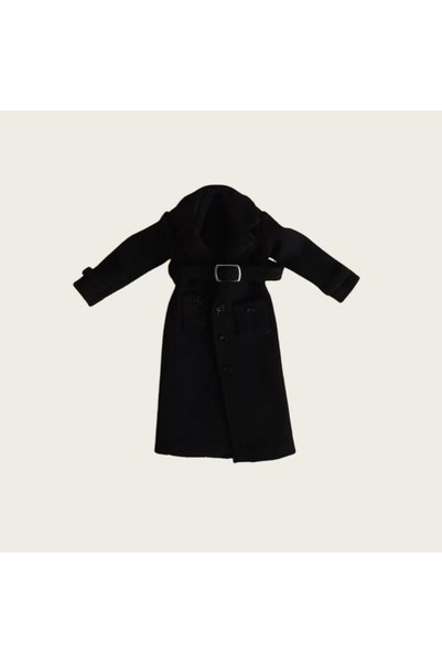 Choice Coat-Black French Style Overcoat‌ For 1/12 SNAIL SHELL romankey figure...
