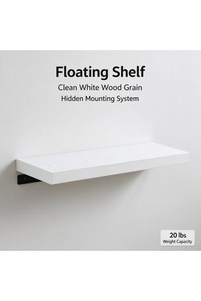 winsilt مجموعة من رفوف حائط عائمة، تتكون من قطعتين، رفوف عرض بيضاء تُثبت على ...