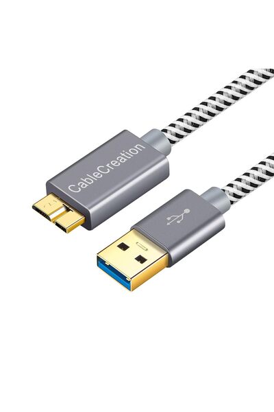 GENERAL كابل كيبل كرييشن بطول 6.6 قدم من نوع USB 3.0 A إلى Micro B بسرعة 5 جي...