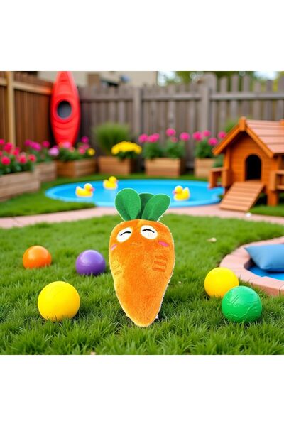 KOWVOWZ 2PCS Dog Squeaky Toys, Soft Plush Chew Toys, Cute Carrot Interactive ...