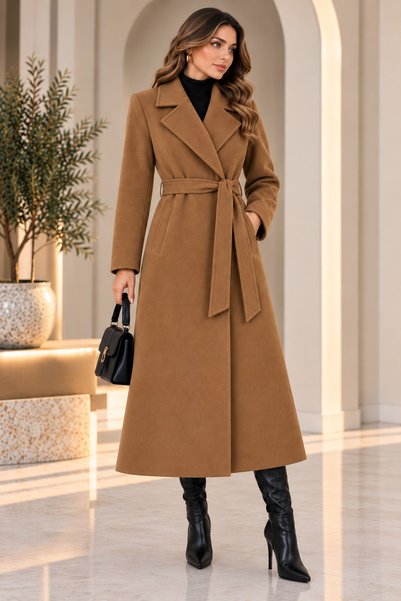 Modayıldızlar Thick, Premium Quality Lined Cashmere Coat