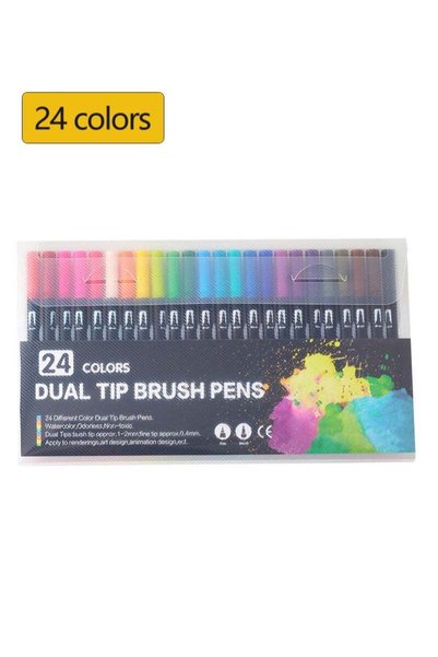 GENERAL Manhua 12 Color Watercolor Pen Set Double Headed Washable Watercolor Pen