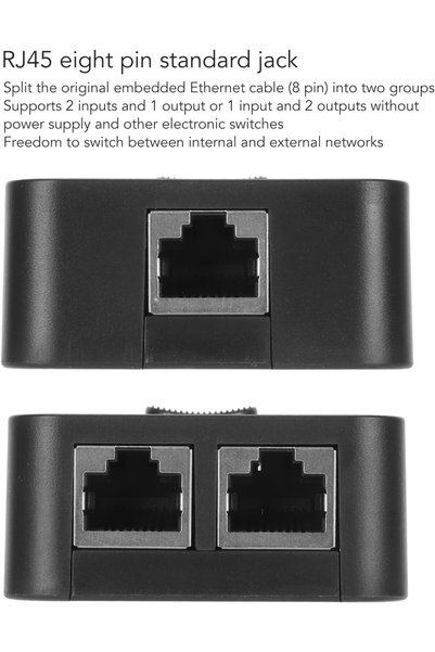 SWIUKPHE موزع شبكة RJ45 ثنائي المنفذ، صندوق تبديل يدوي ثنائي الاتجاه 2-في-1 أ...