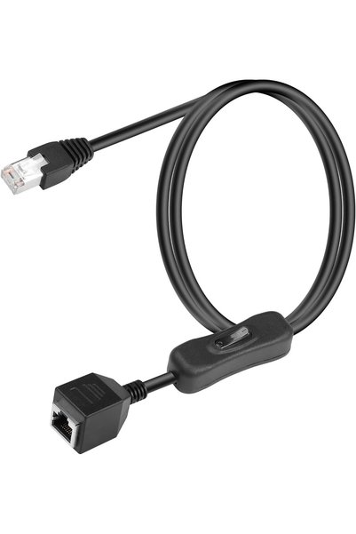 Yelajoy كابل تمديد RJ45 مزود بمفتاح تشغيل/إيقاف، موسع شبكة إيثرنت CAT6 بسرعة ...