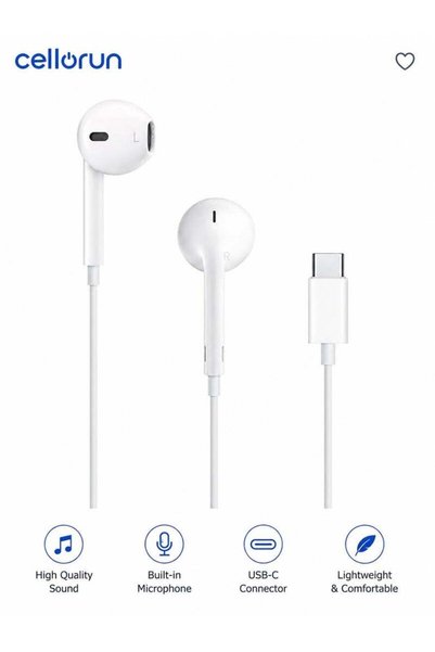 GENERAL Cellurun USB-C EarPods with Microphone & Volume Control – Wired Stere...