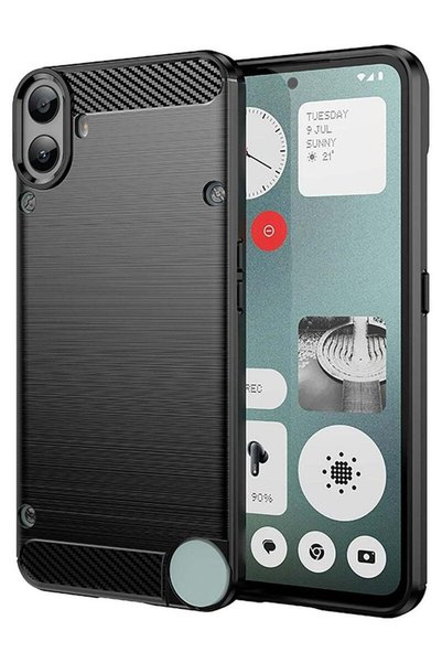 URBBKING Slim Fit Phone Cover with Shock-Absorption, Carbon Fiber TPU Rubber ...