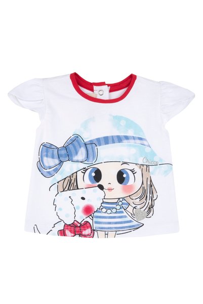 Chicco Tricou copii Chicco, alb cu model, 67655-62MFCO