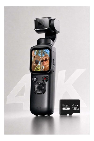 Blink 4K 75MP Pocket Gimbal Camera for Vlogging with 128GB U3 TF Card, Gimbal...